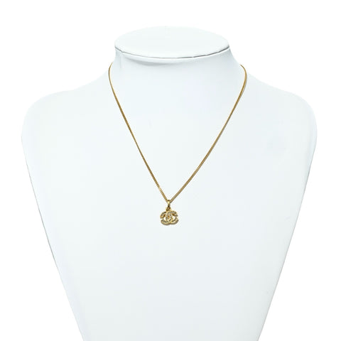 【中古】 CHANEL シャネル COCOMARK RHINESTONE NECKLACE ココマーク ラインストーン ネックレス ヴィンテージ 小物 GP 中古 GOLD SALE セール