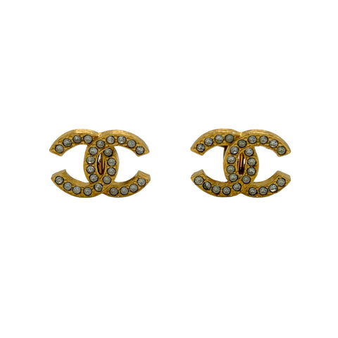 【中古】 CHANEL シャネル COCOMARK RHINESTONE EARRINGS ココマーク ラインストーンイヤリング 小物 GP 中古 GP