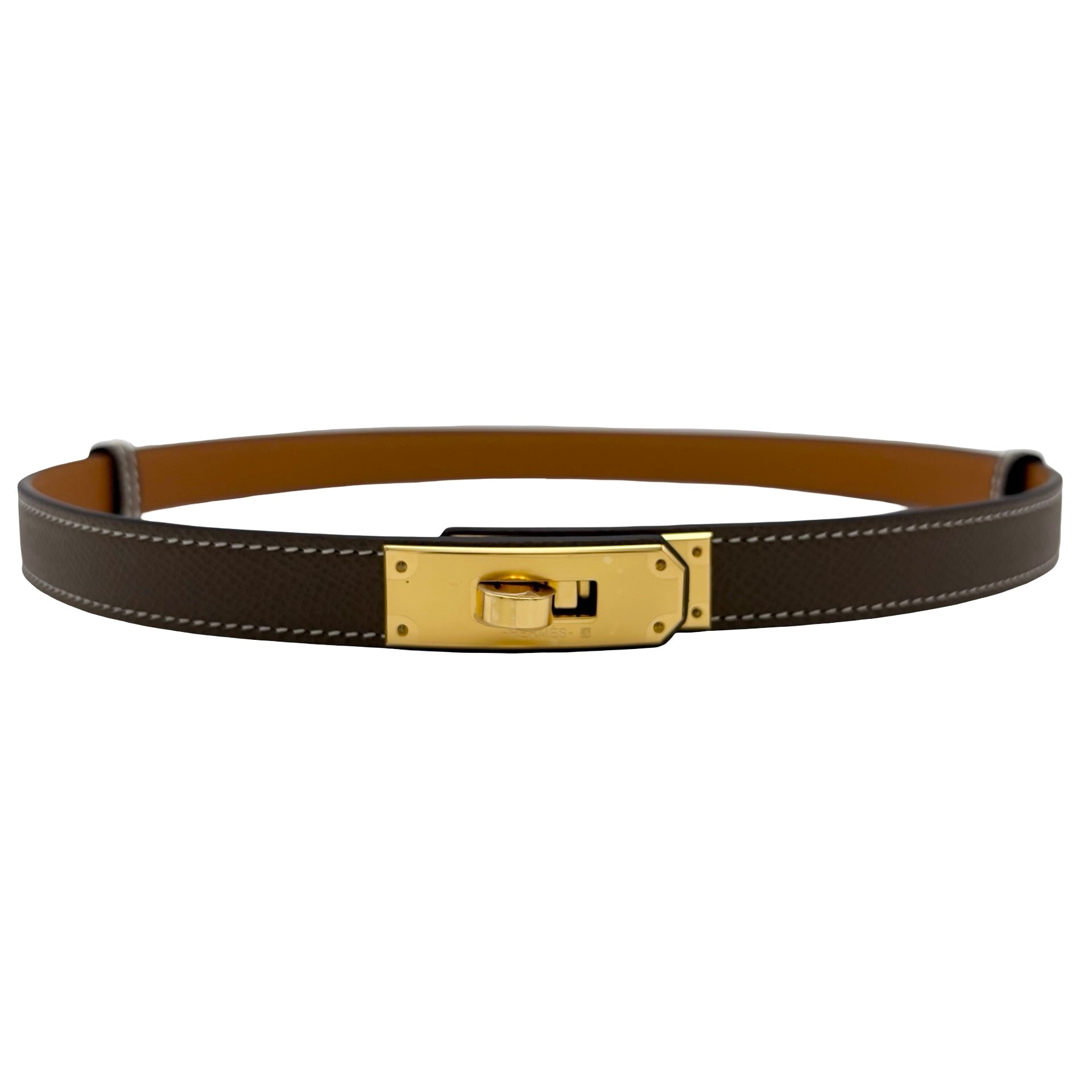 HERMES ケリーベルト ゴールドバックル　新品 Kelly 新品 HERMES エルメス ケリーベルト ヴォー・エプソン