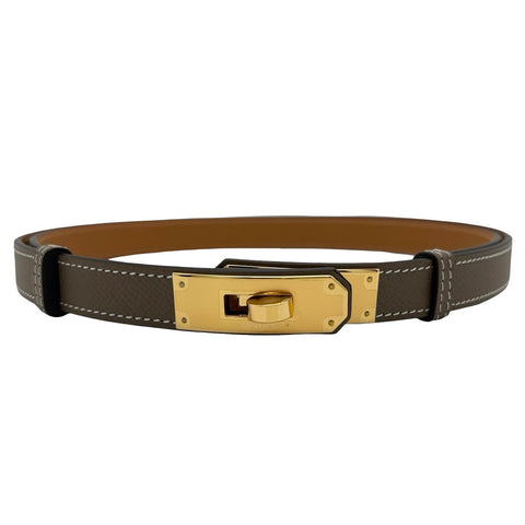 【新品未使用】 Hermes エルメス BELT KELLY 18 ベルト ケリー18 ベルト 小物 エトゥープ エプソン 新品 ETOUPE EPSOM
