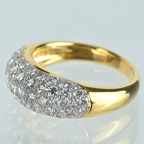 【中古】PONTE VECCHIO ポンテ・ヴェッキオ K18YGWG DIAMONDダイヤモンドリング D1.35ct #11.5 5.41g