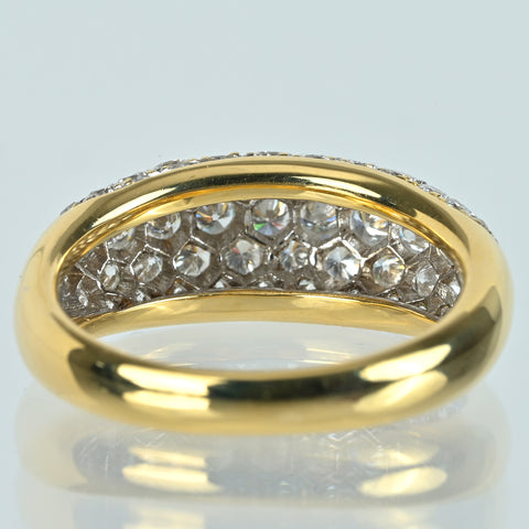 【中古】PONTE VECCHIO ポンテ・ヴェッキオ K18YGWG DIAMONDダイヤモンドリング D1.35ct #11.5 5.41g