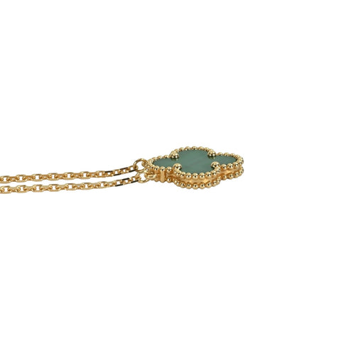 【中古】Van Cleef＆Arpels ヴァンクリーフ＆アーペル K18YG VINTAGE ALHAMBRA ヴィンテージ アルハンブラ ペンダント マラカイト ネックレス5.5g