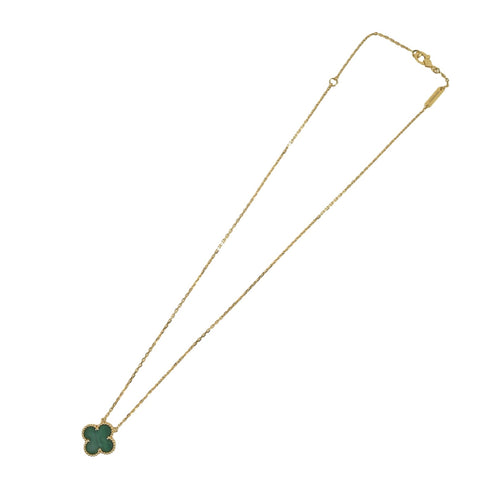 【中古】Van Cleef＆Arpels ヴァンクリーフ＆アーペル K18YG VINTAGE ALHAMBRA ヴィンテージ アルハンブラ ペンダント マラカイト ネックレス5.5g