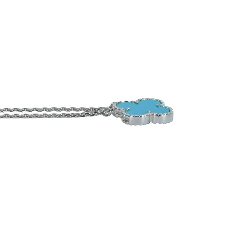 【中古】Van Cleef＆Arpels ヴァンクリーフ＆アーペル K18WG ヴィンテージアルハンブラ ターコイズ ネックレス 5.8g