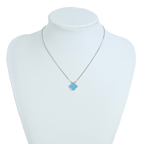 【中古】Van Cleef＆Arpels ヴァンクリーフ＆アーペル K18WG ヴィンテージアルハンブラ ターコイズ ネックレス 5.8g