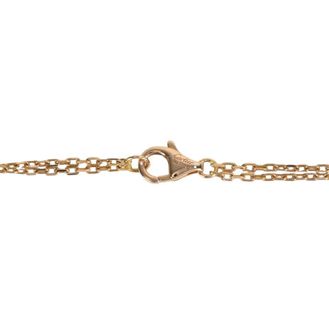 【中古】CARTIER カルティエ K18PG/セラミック ラブスリーフープネックレス ダイヤモンド 7.4g