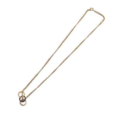 【中古】CARTIER カルティエ K18PG/セラミック ラブスリーフープネックレス ダイヤモンド 7.4g