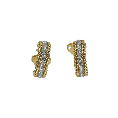 【中古】T＆Co ティファニー PT950/K18 DIAMOND JEAN SCHLUMBERGER EARRINGS ジーン・シュランバーゼ ダイヤモンドピアス 6.2g