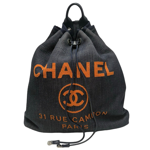 【中古】 CHANEL シャネル DEAUVILLE ドーヴィル バックパック 23番台(2016年) - デニム・レザー 中古 USED バッグ