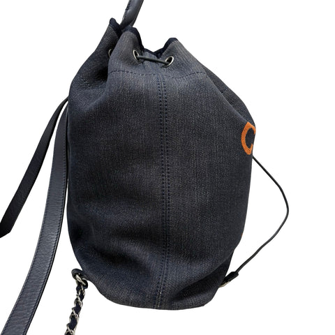 【中古】 CHANEL シャネル DEAUVILLE ドーヴィル バックパック 23番台(2016年) - デニム・レザー 中古 USED バッグ