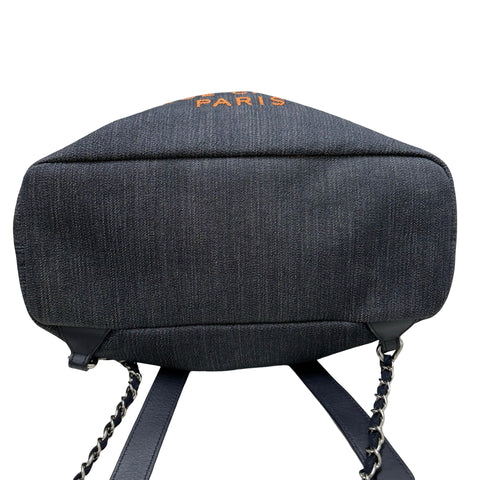 【中古】 CHANEL シャネル DEAUVILLE ドーヴィル バックパック 23番台(2016年) - デニム・レザー 中古 USED バッグ