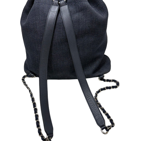 【中古】 CHANEL シャネル DEAUVILLE ドーヴィル バックパック 23番台(2016年) - デニム・レザー 中古 USED バッグ