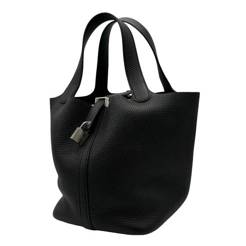 【美品】 Hermes エルメス PICOTIN ROCK MM ピコタンロック MM ハンドバッグ B刻(2023年) ブラック トリヨンクレマンス 中古 USED バッグ