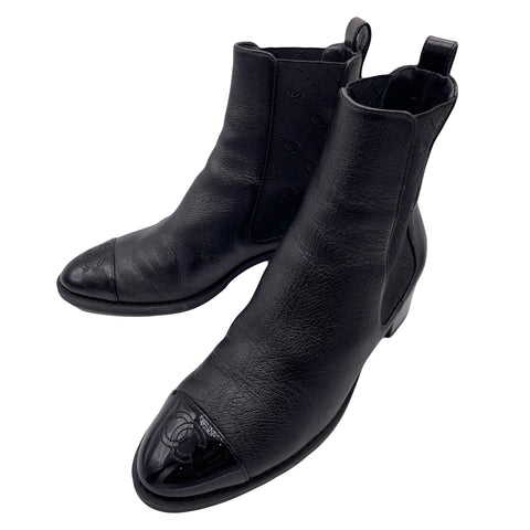 【中古】 CHANELシャネル SHORT BOOTS 39.5 USED 中古 2025年 SHOES 靴