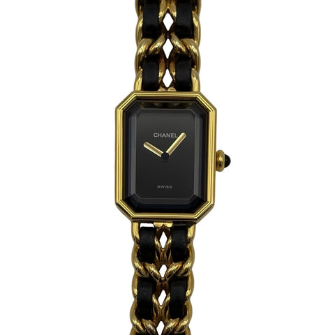 【中古】CHANEL シャネル プルミエールM SS×レザー H0001 QZ レディース腕時計
