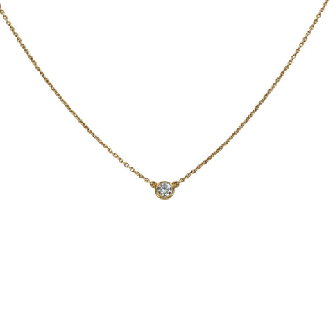 【中古】T＆Co ティファニー K18YG DIAMOND バイザヤード ダイヤモンドペンダントネックレス 1.8g