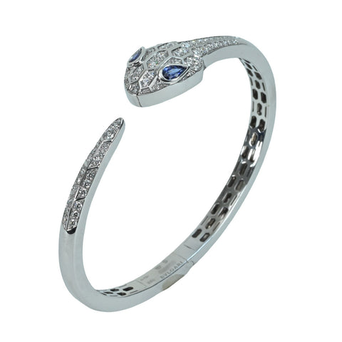 【中古】BVLGARI ブルガリ K18WG SAPPHIRE SERPENT SEDUTTORI セルペンティ セドゥットーリ サファイア ブレスレット 22.2g