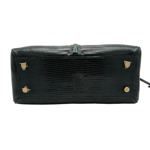 【中古】 CELINE セリーヌ 16 BAG 16(セーズ) ハンドバッグ グリーン リザード 中古 USED バッグ