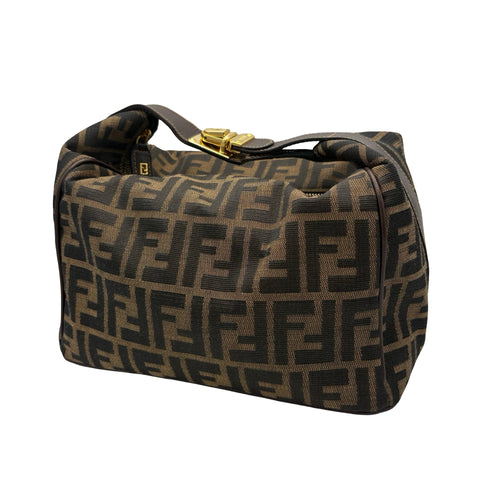 【中古】 FENDI フェンディ ZUCCA HAND BAG ズッカ ハンドバッグ ブラウン キャンバス 中古 USED バッグ