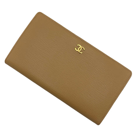 【中古】 CHANEL シャネル BIFOLD WALLET 2つ折り財布 財布 ベージュ系 レザー 中古 BEIGE LAETHER