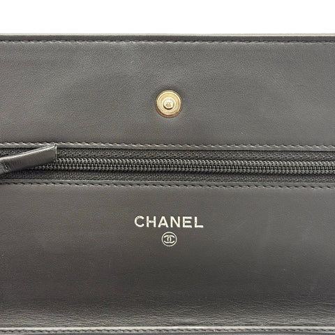 【中古】 CHANEL シャネル CHAIN WALLET チェーンウォレット ショルダーバッグ 19番台(2013~2015年) ブラック キャビアスキン 中古 USED バッグ