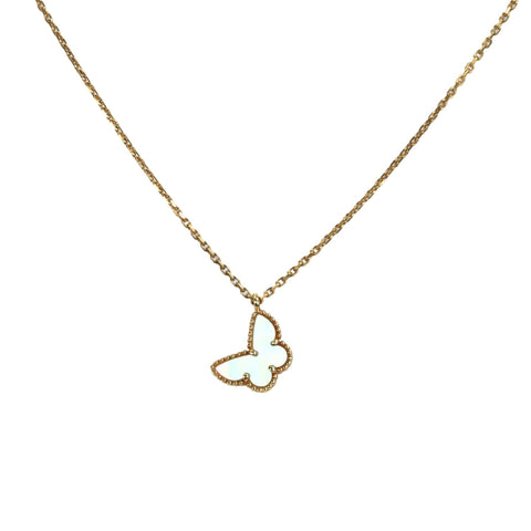 【中古】Van Cleef＆Arpels ヴァンクリーフ＆アーペル K18YG SWEET PAPILLON Necklace スウィート パピヨン ペンダント ネックレス 2.9g