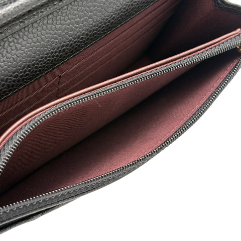 【美品】 CHANEL シャネル CHAIN WALLET チェーンウォレット ショルダーバッグ 27番台(2018~2019年) ブラック キャビアスキン 中古 USED バッグ