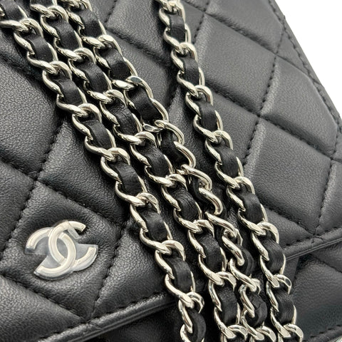 【中古】 CHANEL シャネル CHAIN WALLET チェーンウォレット ショルダーバッグ 31番台(2021年) ブラック キャビアスキン 美品 USED バッグ