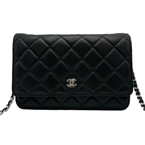【中古】 CHANEL シャネル CHAIN WALLET チェーンウォレット ショルダーバッグ 31番台(2021年) ブラック キャビアスキン 美品 USED バッグ