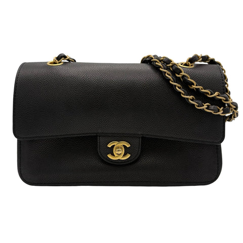 【中古】 CHANEL シャネル DOUBLE FLAP CHAIN SHOULDER BAG ダブルフラップチェーンショルダーバッグ ショルダーバッグ 23番台(2016年) ブラック キャビアスキン 中古 USED バッグ