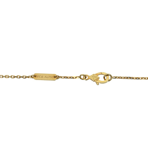 【中古】Van Cleef＆Arpels ヴァンクリーフ＆アーペル K18YG VINTAGE ALHAMBRA NECKLACE ヴィンテージ アルハンブラ ペンダント マラカイト ネックレス 5.3g