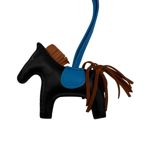 【中古】 Hermes エルメス RODEO CHARM ロデオチャーム チャーム ブラック/ブルー/ブラウン アニューミロ 中古 BLACK/BLUE/BROWN AGNEAU MILO
