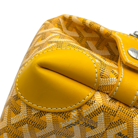 【中古】 GOYARD ゴヤール BOWLING TOILETRY BAG 25 ボウリングトイレタリーバッグ25 ポーチ BAE020178 (2017年) イエロー PVC×レザー 中古 USED バッグ