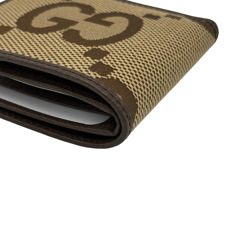 【未使用】 GUCCI グッチ BIFOLD JUMBO GG WALLET 2つ折りジャンボGG 財布 ブラウン系 キャンバス 未使用 BROWN CANVAS