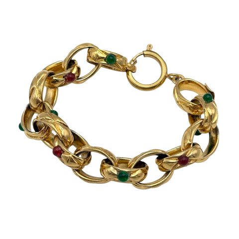 【中古】 CHANEL シャネル STONE BRACELACE ラインストーンブレスレット ヴィンテージ 小物 GP 中古