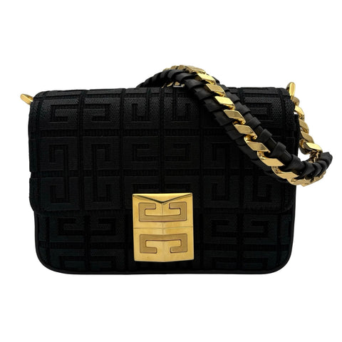 【美品】 GIVENCHY ジバンシィ SHOULDER BAG ショルダーバッグ ショルダーバッグ  ブラック キャンバス　カフースキン 中古 USED バッグ