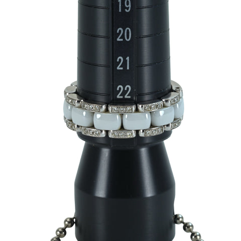 【中古】CHANEL シャネル K18WG/セラミック ウルトラリング ダイヤモンド42p 11.7g