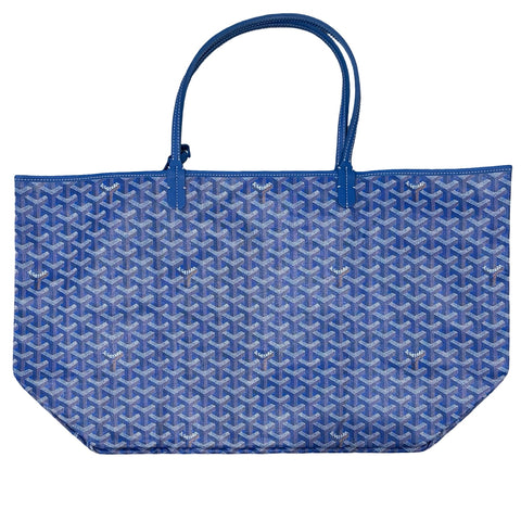 【美品】 GOYARD ゴヤール SAINT LOUIS GM サンルイGM トートバッグ ブルー系 PVC×レザー 美品 USED バッグ