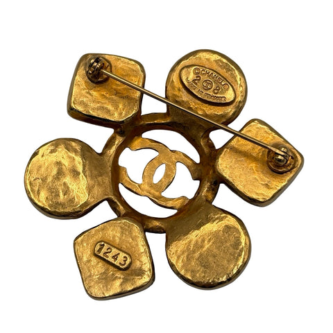 【中古】 CHANEL シャネル BROOCH ブローチ ゴールド GP/フェイクパール 中古