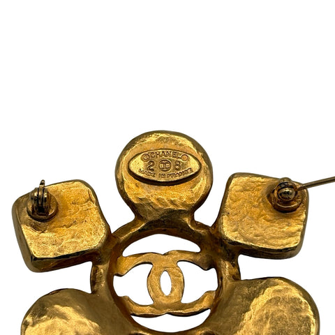 【中古】 CHANEL シャネル BROOCH ブローチ ゴールド GP/フェイクパール 中古