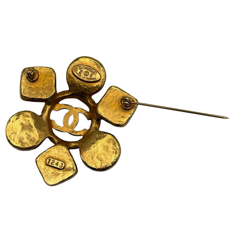 【中古】 CHANEL シャネル BROOCH ブローチ ゴールド GP/フェイクパール 中古