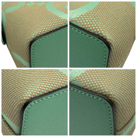 【美品】 GUCCI グッチ JUMBO GG BAG ジャンボ GG ショルダーバッグ グリーン系 キャンバス X レザー 中古 USED バッグ