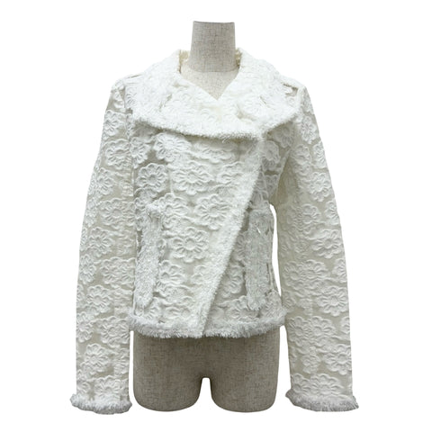 【中古】 CHANEL シャネル CAMELLIA RIDERS JACKET カメリアライダース 40 USED 中古 2009年 CLOTHES 洋服