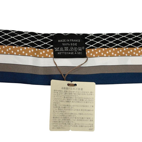 【新品未使用】 Hermes エルメス 《グラン・テアトル・ヌーヴォー》 ツイリー 黒/エトゥープ／テラコッタ シルク100％ 新品未使用