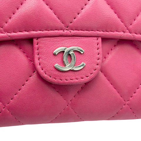 【新品未使用】 CHANEL シャネル WALLET  財布 ピンク ラムスキン 中古 PINK LAMBSKIN