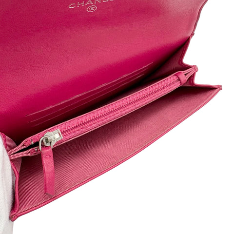 【新品未使用】 CHANEL シャネル WALLET  財布 ピンク ラムスキン 中古 PINK LAMBSKIN