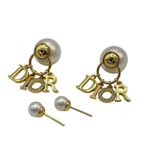 【中古】 Christian Dior クリスチャン ディオール EARRINGS ピアス ピアス メタル/レジンパール 中古