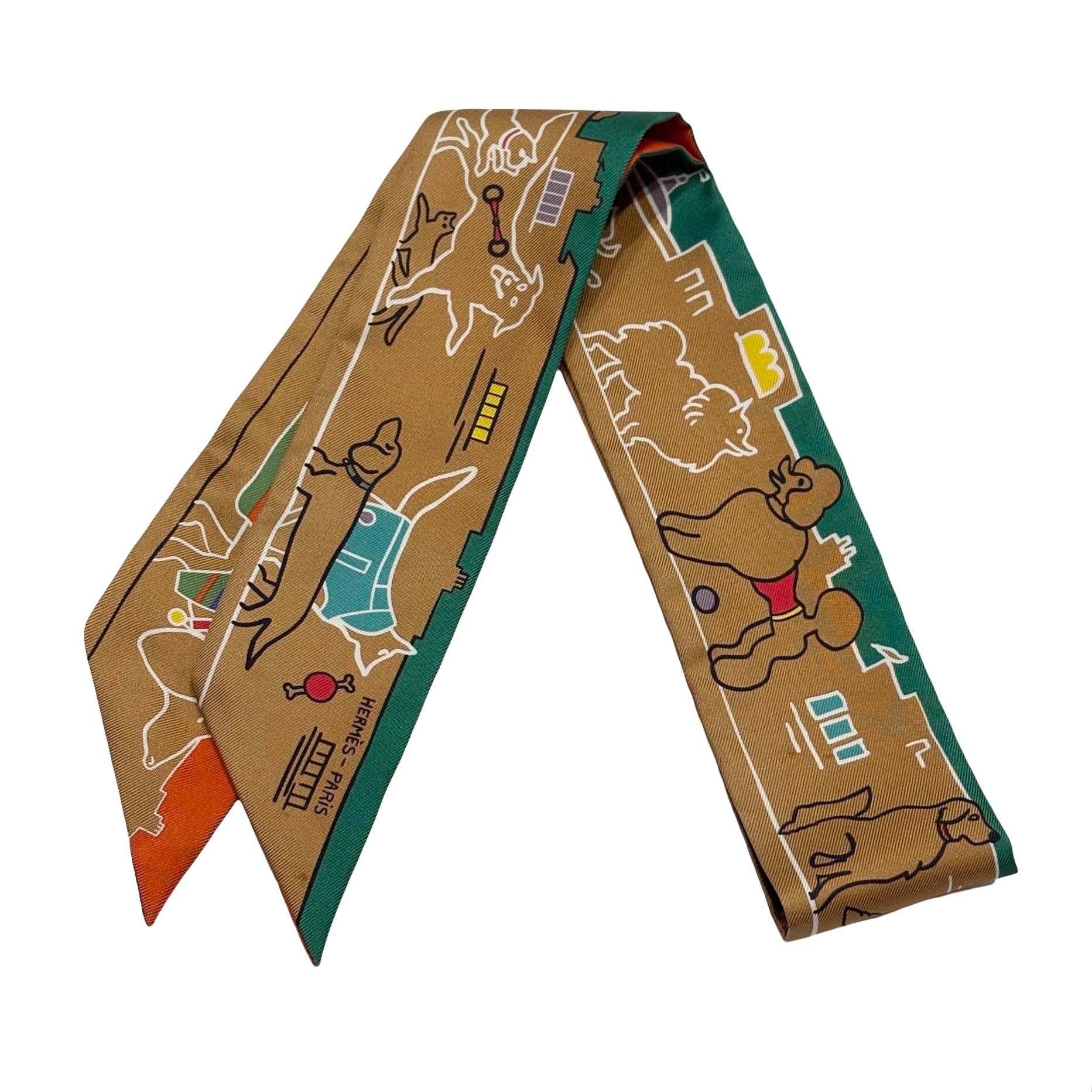 中古】 Hermes エルメス TWILLY ツイリー《パリジャンの犬