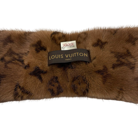 【中古】 LOUIS VUITTON ルイ・ヴィトン MUFFLER マフラー 小物 ブラウン ミンク100％ 中古 BROWN 100% mink